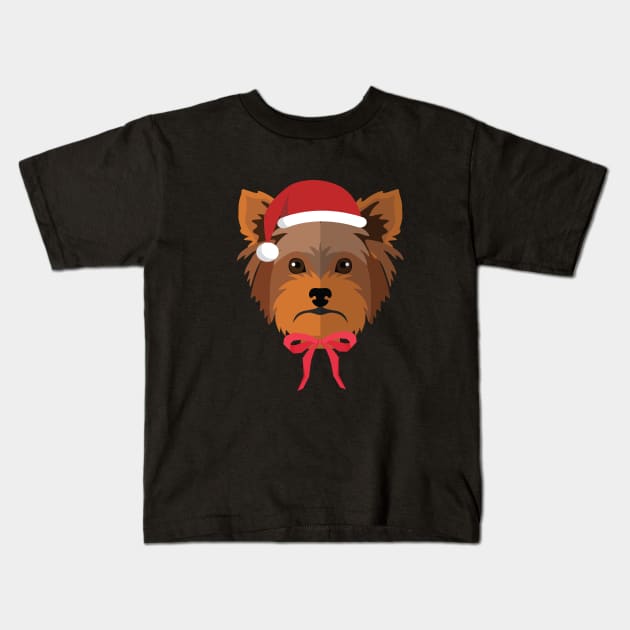 Yorkshire terrier (yorkie) Christmas Dog gift Kids T-Shirt by ARBEEN Art